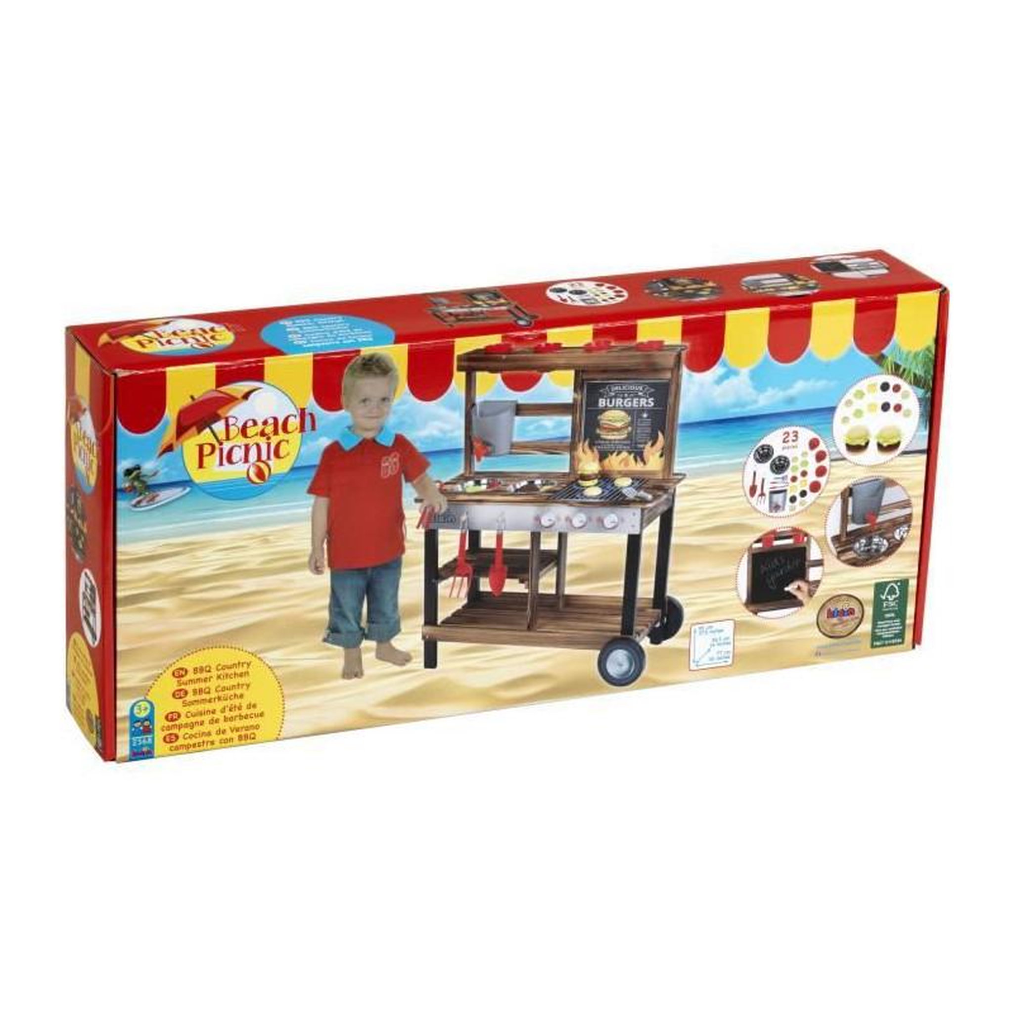 Voir la diapositive 6 : Klein Cuisine d'été en bois Beach Picnic avec 23 accessoires - KLEIN - 2368