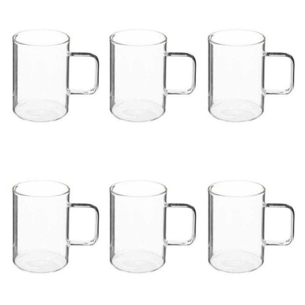SECRET DE GOURMET Lot de 6 Mugs en Verre  Mia  45cl Transparent