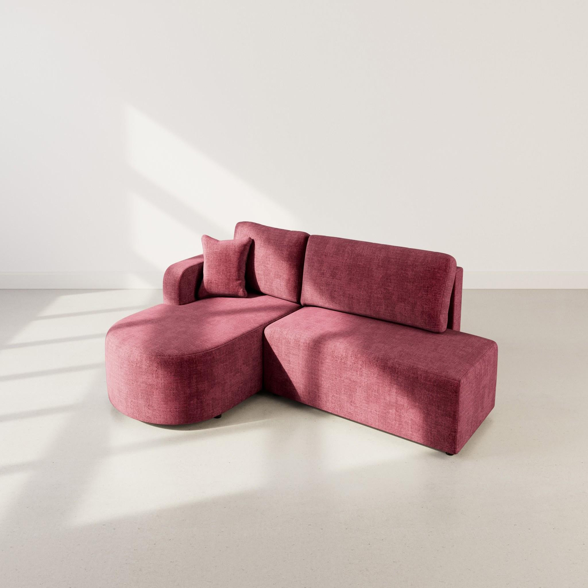 Voir la diapositive 6 : BEST MOBILIER Miro - canapé d'angle gauche 4 places convertible avec coffre en velours texturé