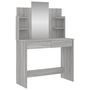 Voir la diapositive 2 : VIDAXL Coiffeuse avec miroir sonoma gris 96x39x142 cm