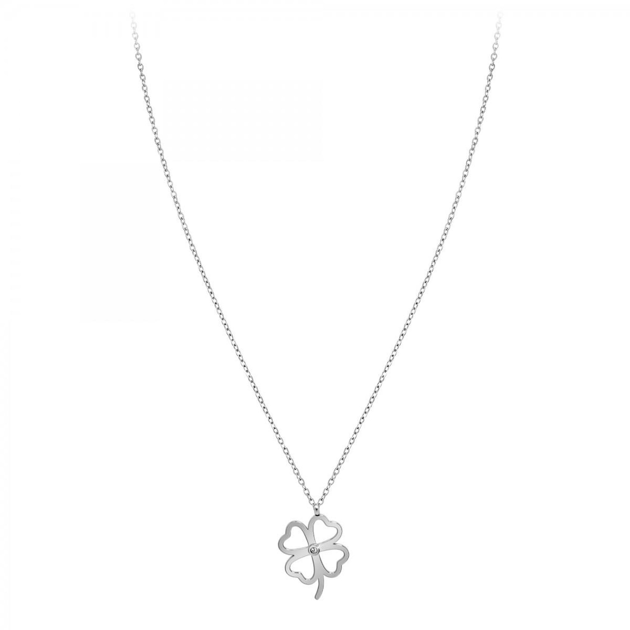 Voir la diapositive 3 : SC CRYSTAL Collier trèfle par SC Crystal orné d'un véritable diamant blanc