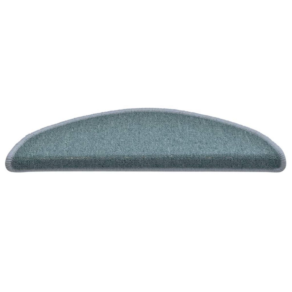 VIDAXL Tapis de marches d'escalier 15 pcs Bleu 56x17x3 cm