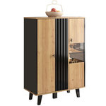 MERAX Buffet 2 porte(s) 0 tiroir(s) - 80 cm naturel led panneau de particules