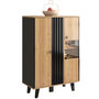 Voir la diapositive 1 : MERAX Buffet 2 porte(s) 0 tiroir(s) - 80 cm naturel led panneau de particules