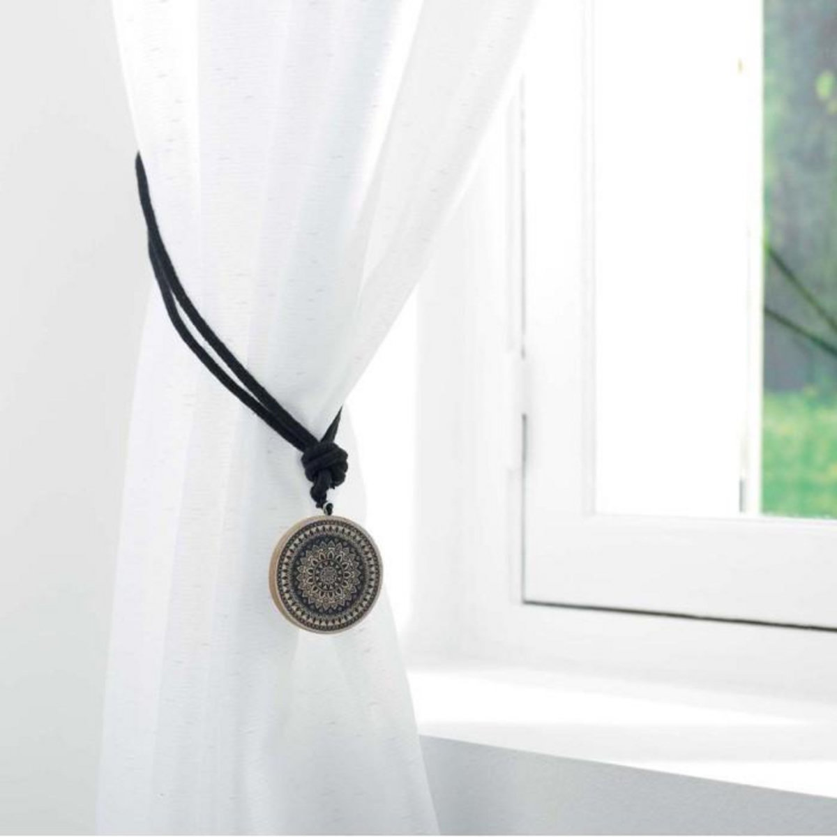 Paris Prix Embrasse de Rideau en Bois  Hypnotica  41cm Noir