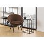 Voir la diapositive 2 : TOILINUX Table d'appoint ou à café rectangulaire haute effet marbre en Mélamine et Métal - L. 43 cm x H. 63 cm - Noir