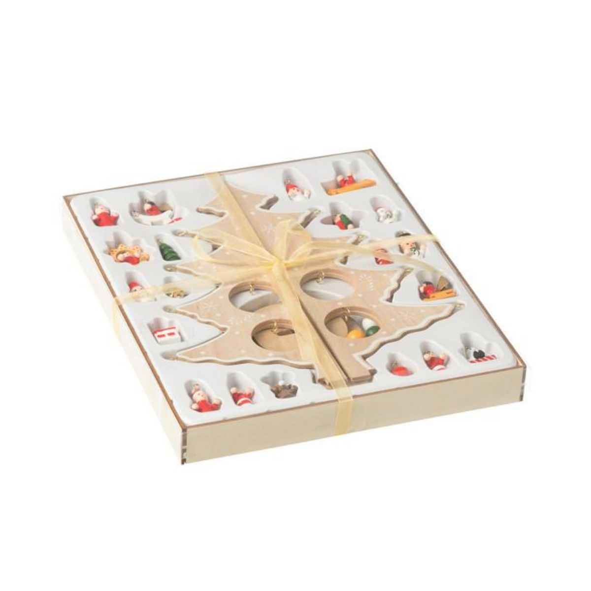Paris Prix Sapin de Noël Déco en Bois & Figurines  Pliable  29cm Naturel
