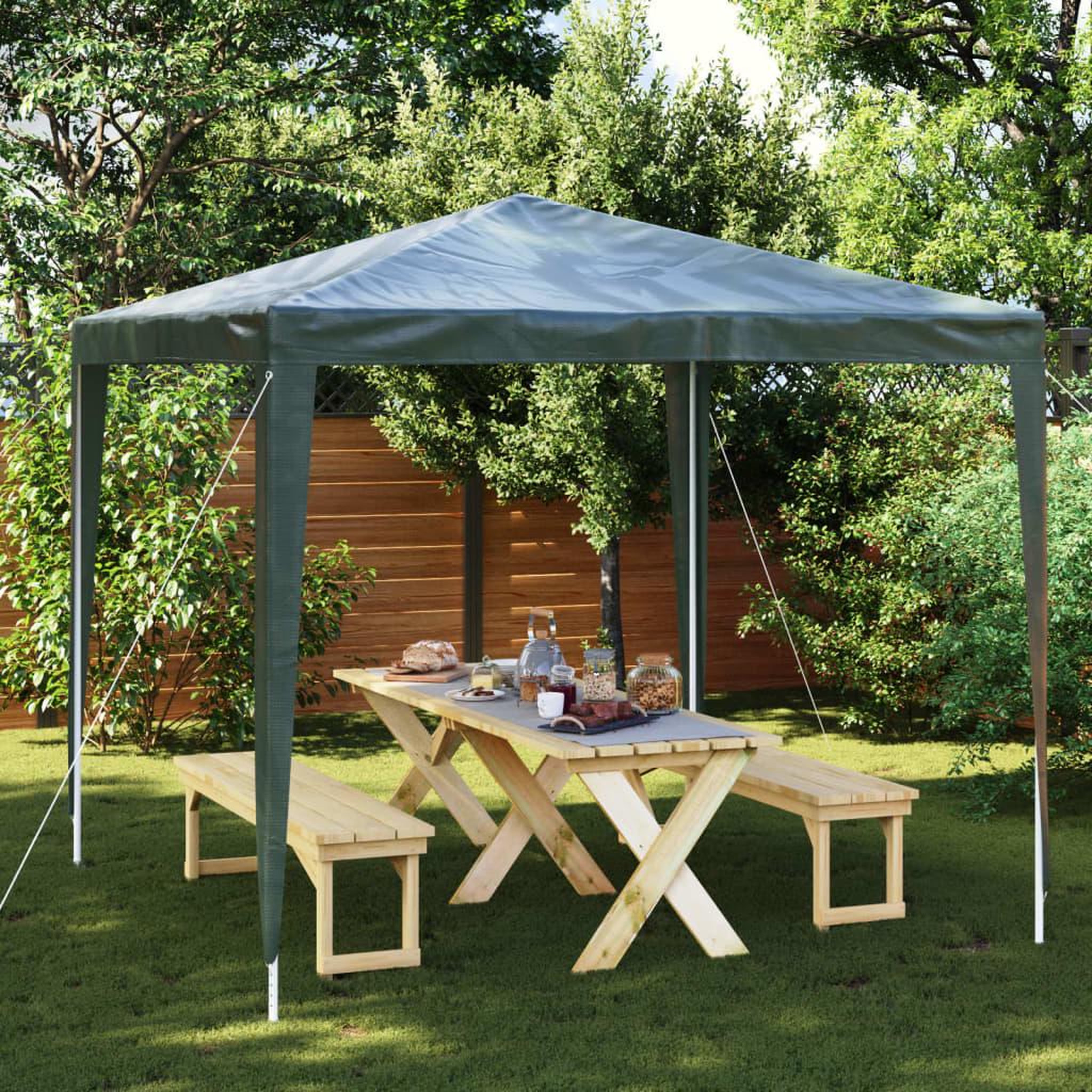 Voir la diapositive 1 : VIDAXL Tente de reception professionnelle 2,5x2,5 m Vert 90 g/m^2