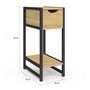 Voir la diapositive 4 : ID MARKET Lot de 2 tables de chevet DETROIT 1 tiroir avec tablette gain de place bois et métal noir design industriel