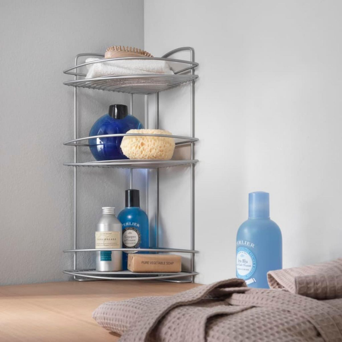 Metaltex Metaltex Support de douche d'angle a 3 niveaux Onda Argente