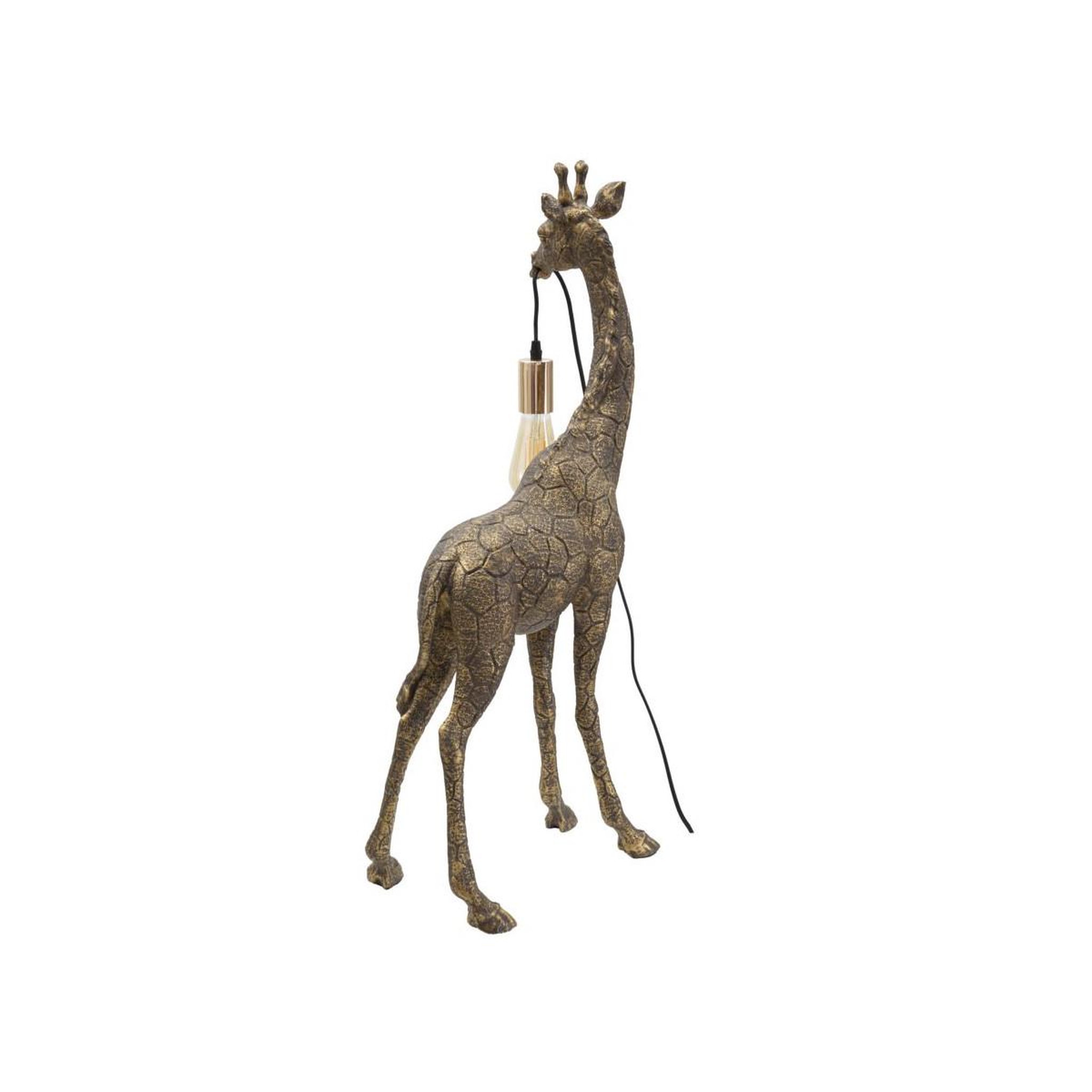 Voir la diapositive 4 : Paris Prix Lampe à poser en résine  girafe  80cm or foncé