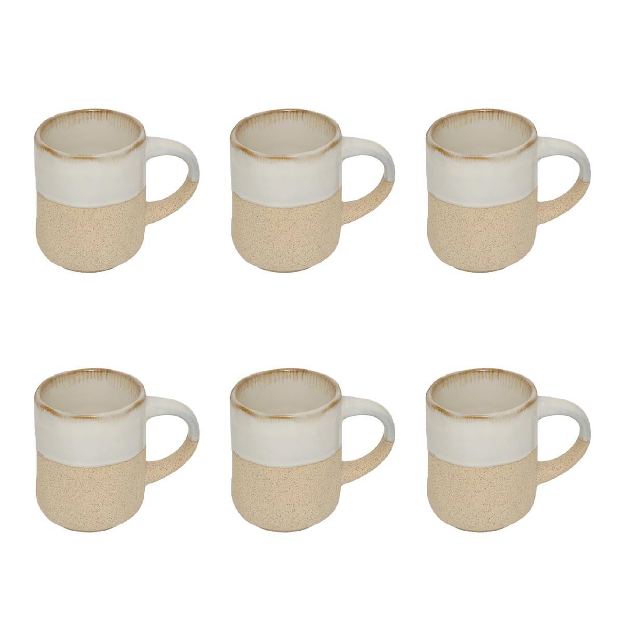 SECRET DE GOURMET Lot de 6 tasses à café en faïence  kate  10cl blanc