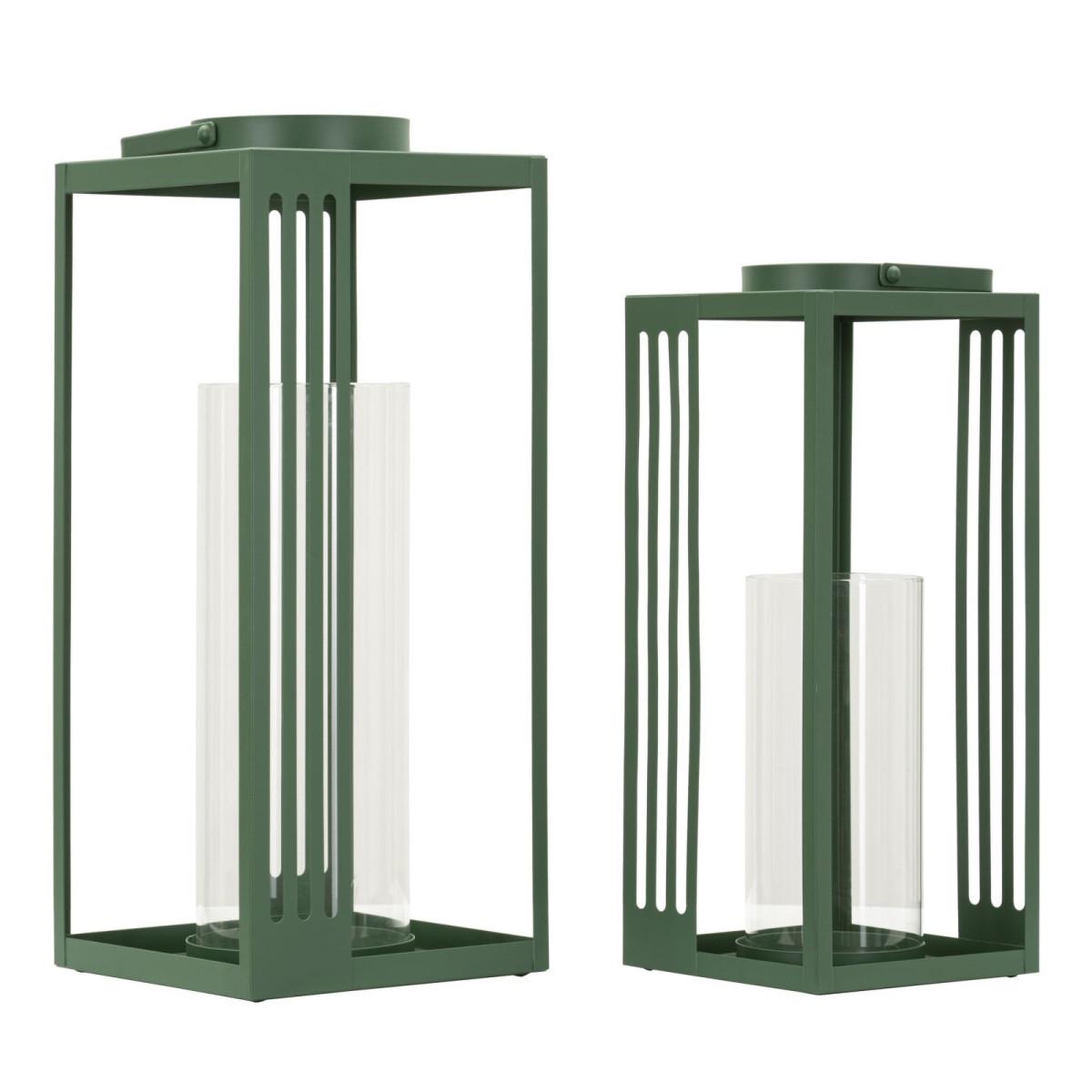 Voir la diapositive 2 : Paris Prix Lot de 2 Lanternes en Métal  Linee  43cm Vert