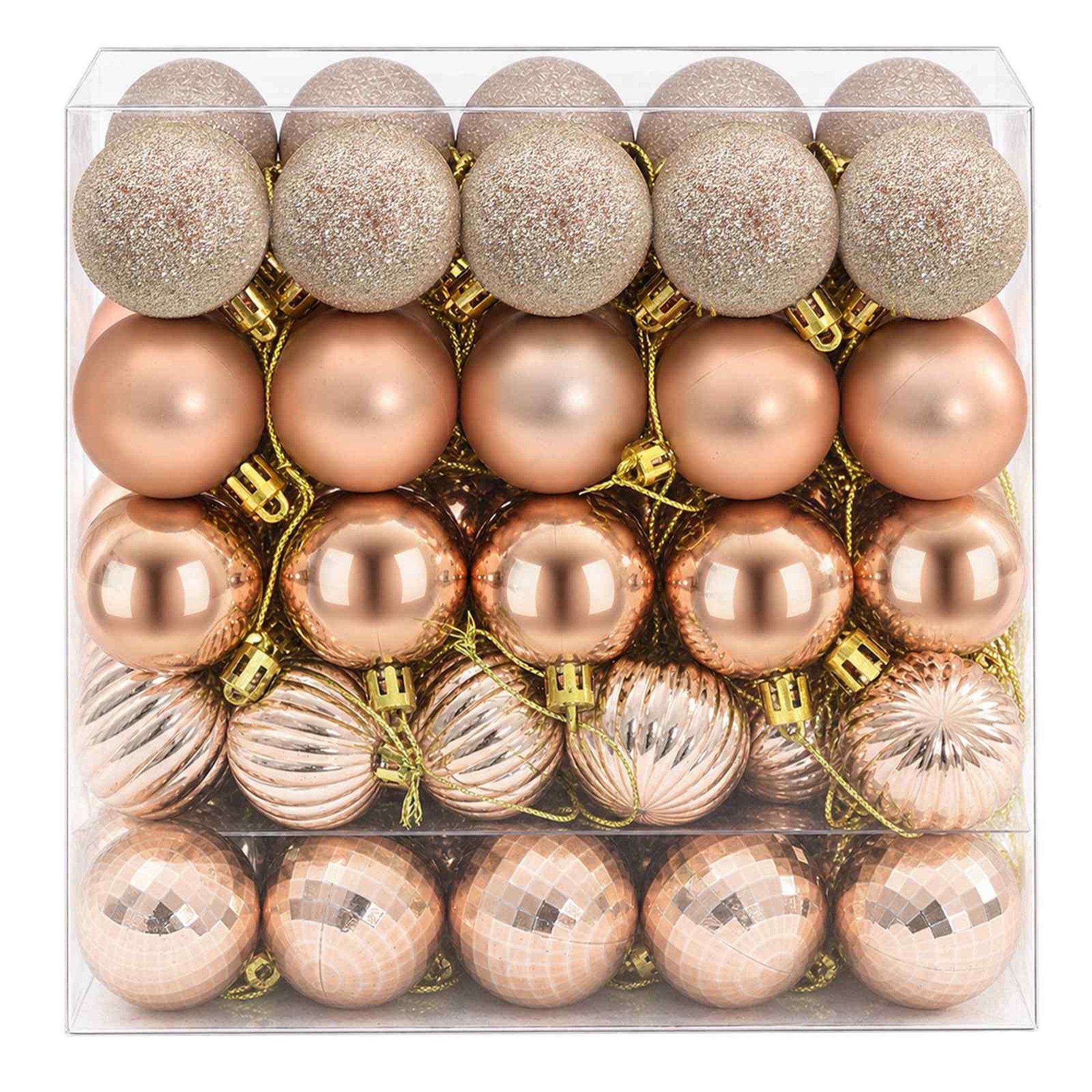 Voir la diapositive 4 : VIDAXL Ensemble de boules de Noël 100 pc Champagne et brun 4 cm