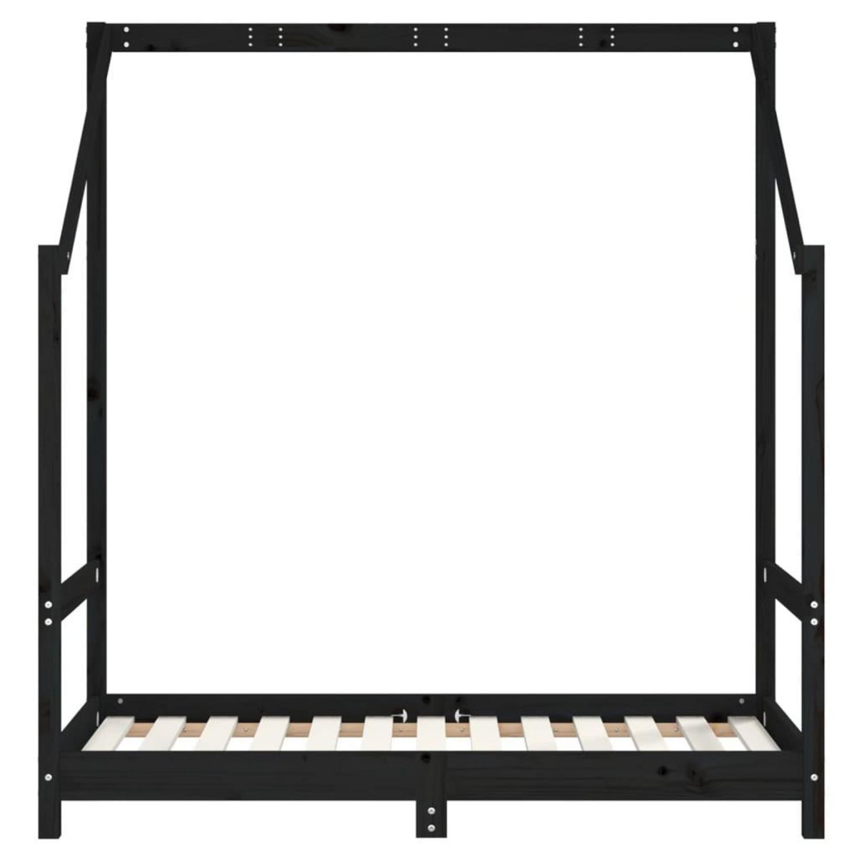 VIDAXL Cadre de lit pour enfant noir 70x140 cm bois de pin massif