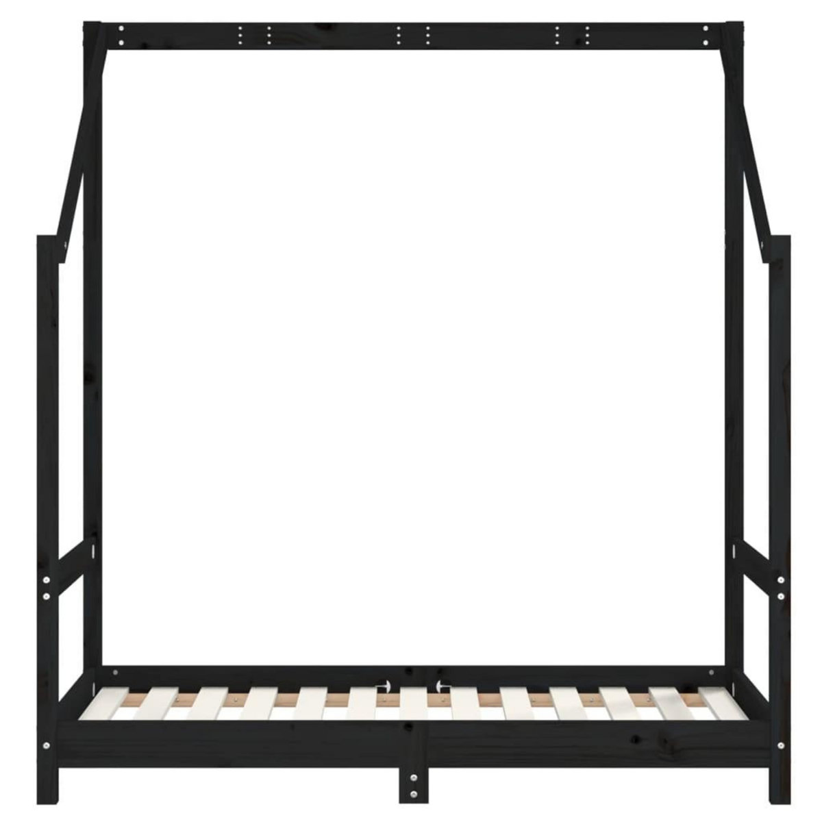 VIDAXL Cadre de lit pour enfant noir 70x140 cm bois de pin massif