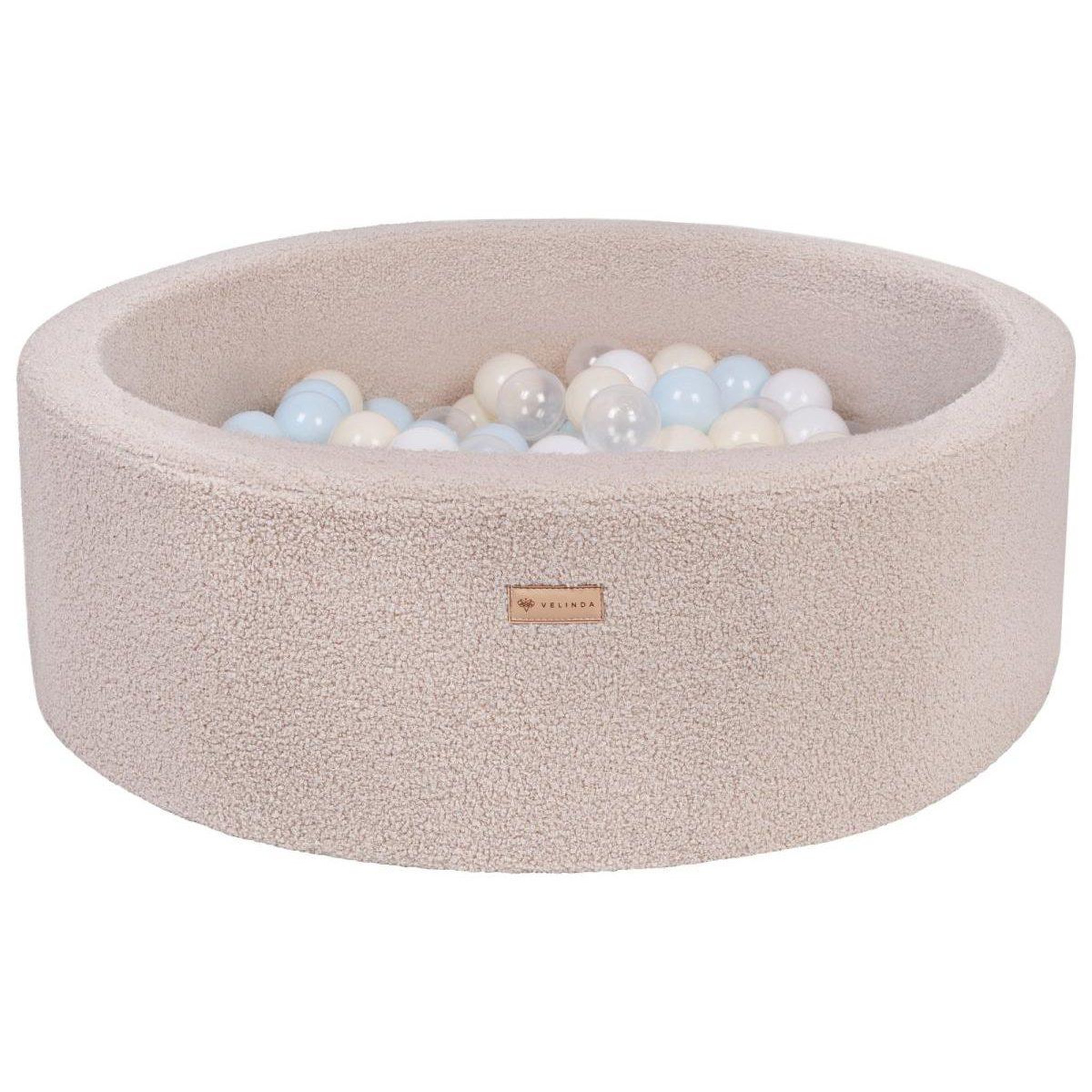 VELINDA Piscine à balles en boucle + 200 balles — cappuccino