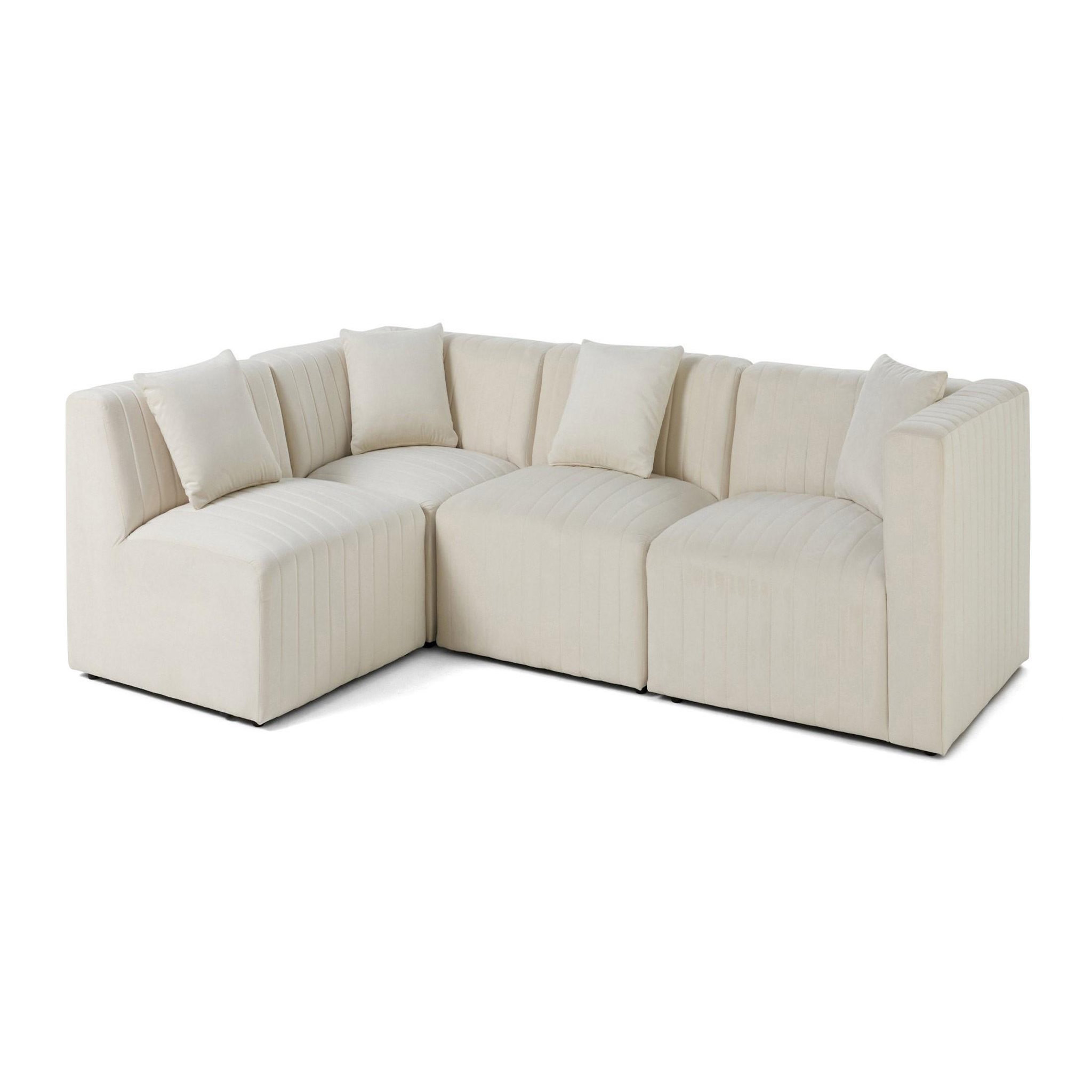 Voir la diapositive 4 : BEST MOBILIER Nova - canapé modulable d'angle gauche - 5 places - en velours