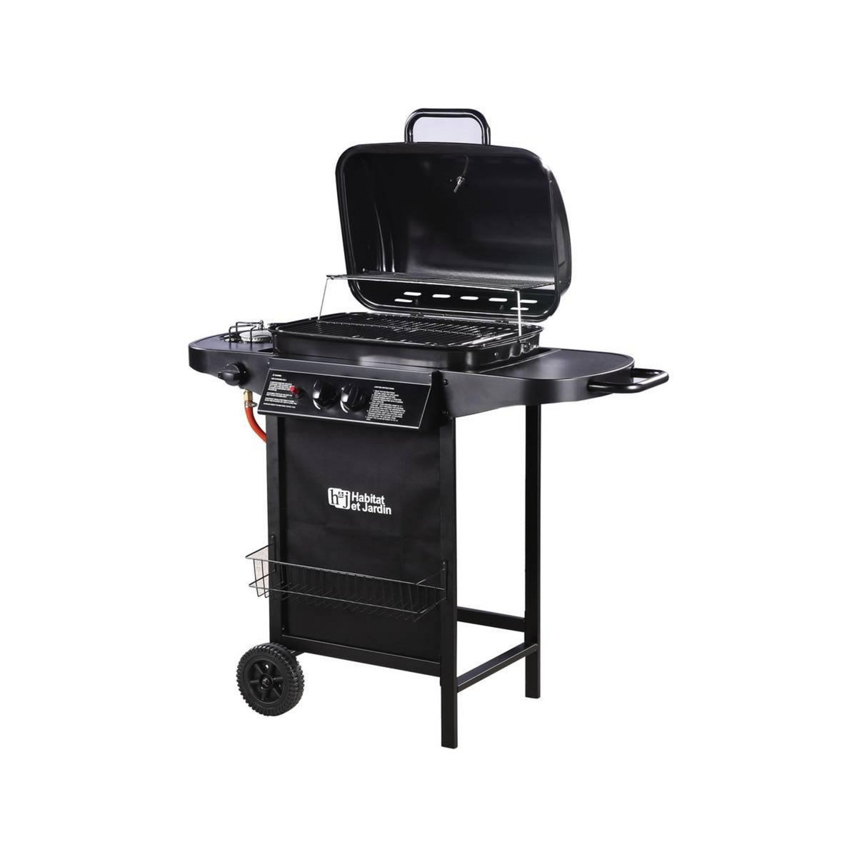 Habitat et Jardin Barbecue gaz  Party 3  - 3 brûleurs dont 1 latéral - 9.38 kW - Noir