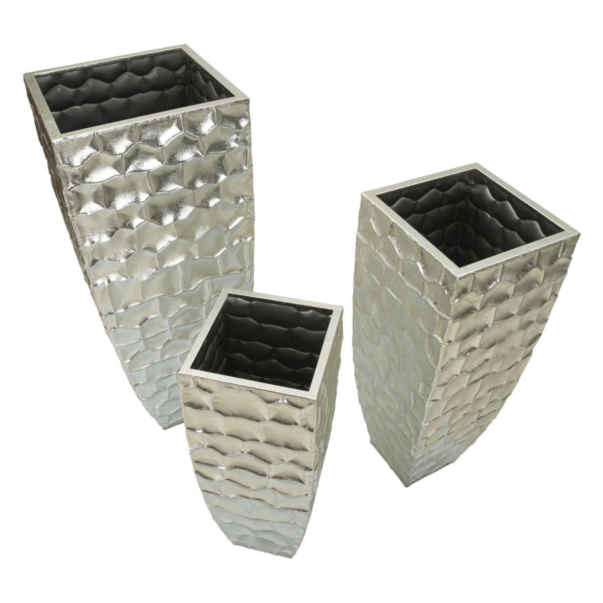 Voir la diapositive 4 : Paris Prix Lot de 3 vases en métal  argy  90cm argent
