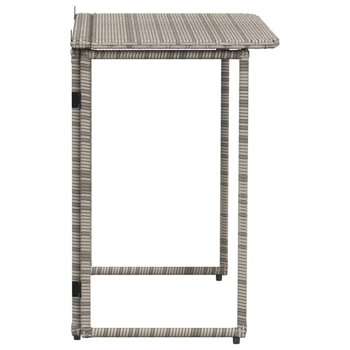 VIDAXL Table de jardin pliante gris 90 x 51 x 75 cm polyrotin