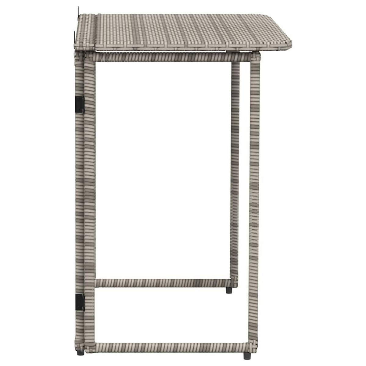 VIDAXL Table de jardin pliante gris 90 x 51 x 75 cm polyrotin