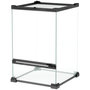 Voir la diapositive 1 : PAWHUT Terrarium vivarium en verre 12L couvercle maille métallique porte noir