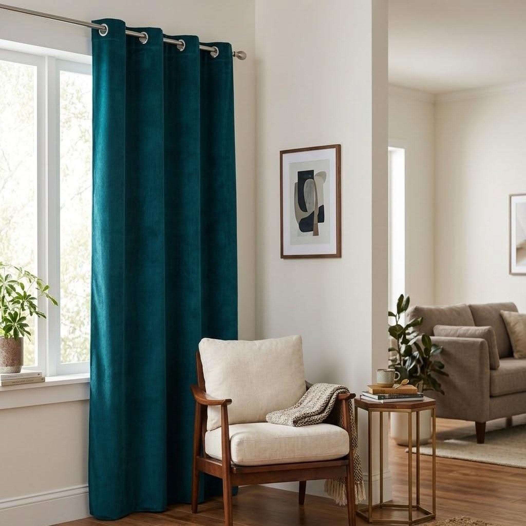 Voir la diapositive 2 : Eden Rideau velours cottele design et moderne