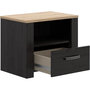 Voir la diapositive 5 : MARKET24 Chevet 1 tiroir et 1 niche - BOHOL - Chene / Blanc - L61,6 x P42 x H52 cm