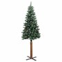 Voir la diapositive 3 : VIDAXL Sapin de Noël mince bois veritable et neige blanche vert 210 cm