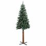 Voir la diapositive 3 : VIDAXL Sapin de Noël mince bois veritable et neige blanche vert 210 cm