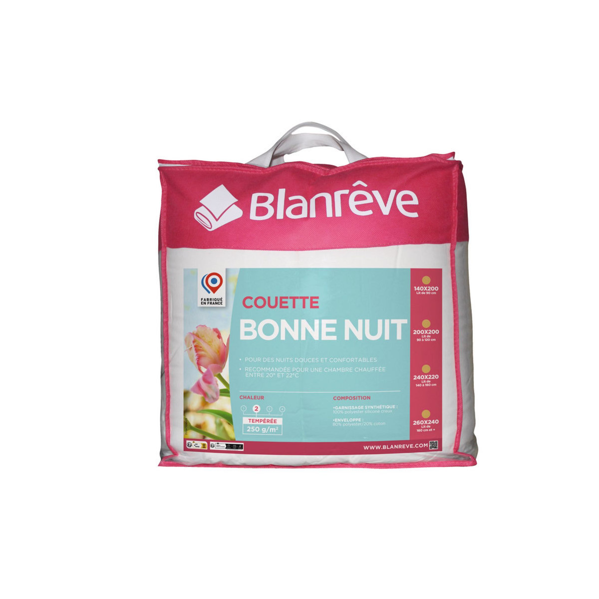 BLANREVE Couette Tempérée en polycoton 250g/m²  BONNE NUIT 