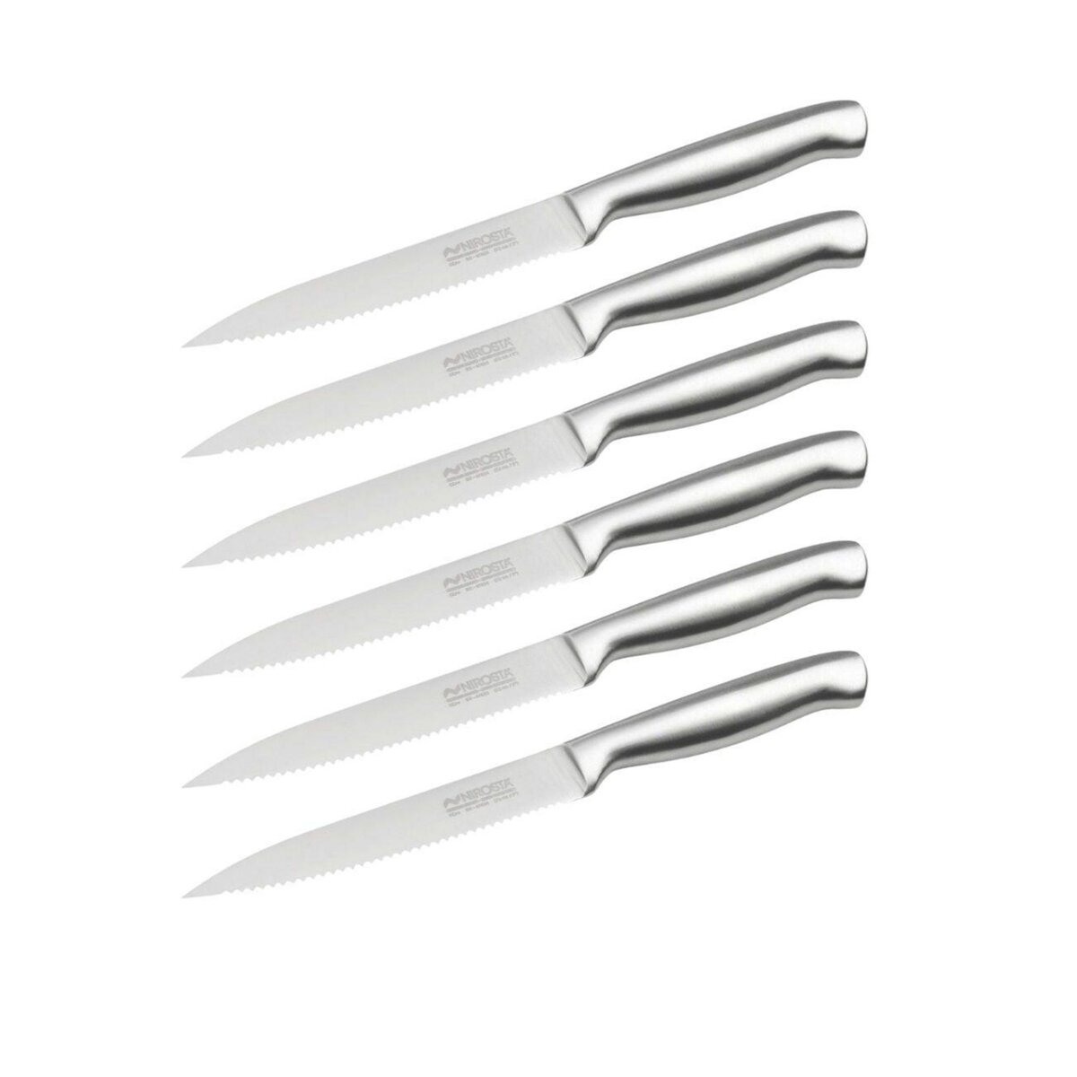 NIROSTA Ensemble de 6 Couteaux de cuisine professionnel 24 cm lame crantée Nirosta Star