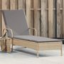 Voir la diapositive 1 : VIDAXL Chaise longue avec roues et coussin beige resine tressee
