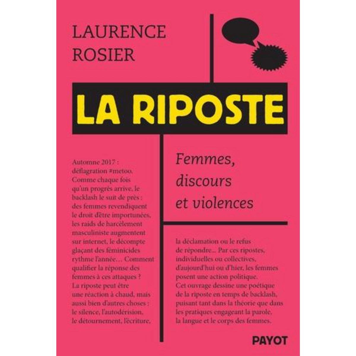 LA RIPOSTE. FEMMES, DISCOURS ET VIOLENCES, Rosier Laurence