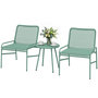 Voir la diapositive 5 : OUTSUNNY Salon de jardin style Acapulco 2 places 3 pièces acier résine filaire vert d'eau