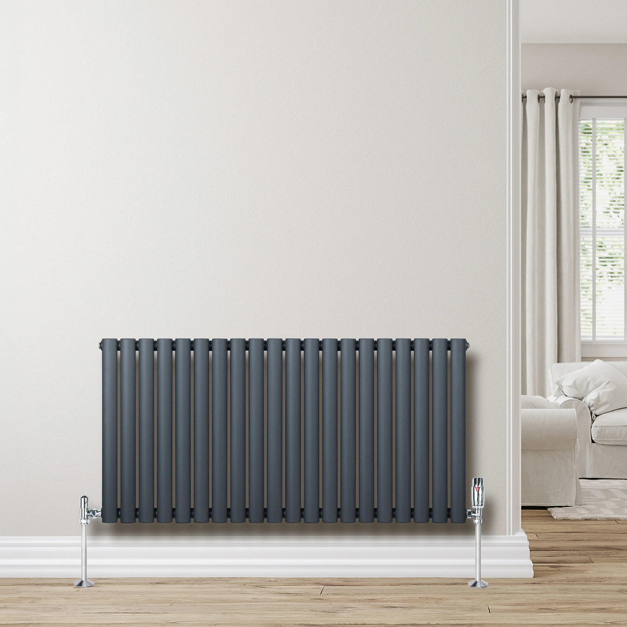 Voir la diapositive 4 : MONSTERSHOP Radiateur à colonnes ovales, 1 panneau - 600 x 1200 mm