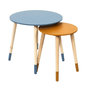 Voir la diapositive 1 : The Home Deco Factory Lot de 2 tables gigognes bicolore bleu jaune