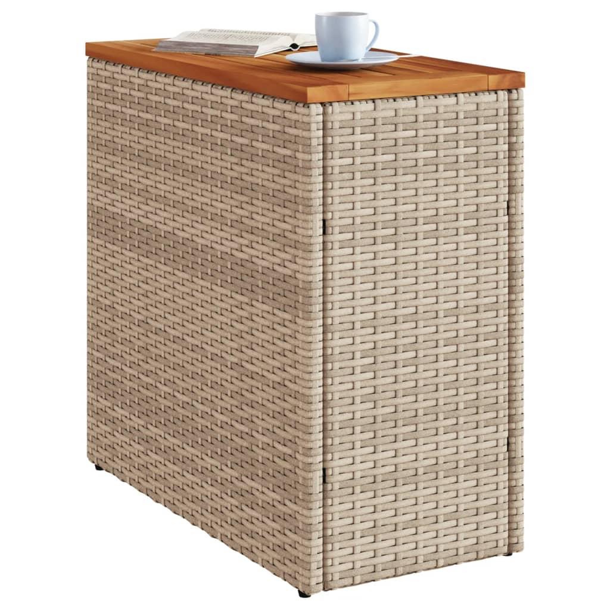 Voir la diapositive 4 : VIDAXL Table d'appoint de jardin dessus en bois beige 58x27,5x55 cm