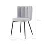 Voir la diapositive 4 : Rendez vous déco Lot de 2 chaises en tissu gris et pieds en métal noir - Rosy