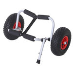 OUTSUNNY Chariot sit on top kayak chariot de transport pliable pour bateaux canoë ou kayak charge max. 70 Kg alu. mousse antidérapante