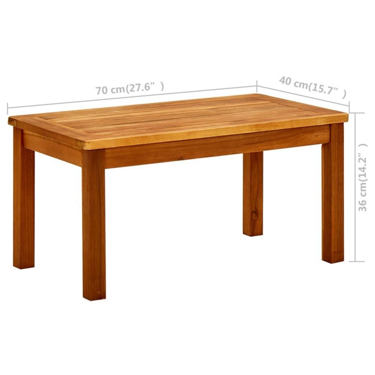 VIDAXL Table basse de jardin 70x40x36 cm Bois solide d'acacia