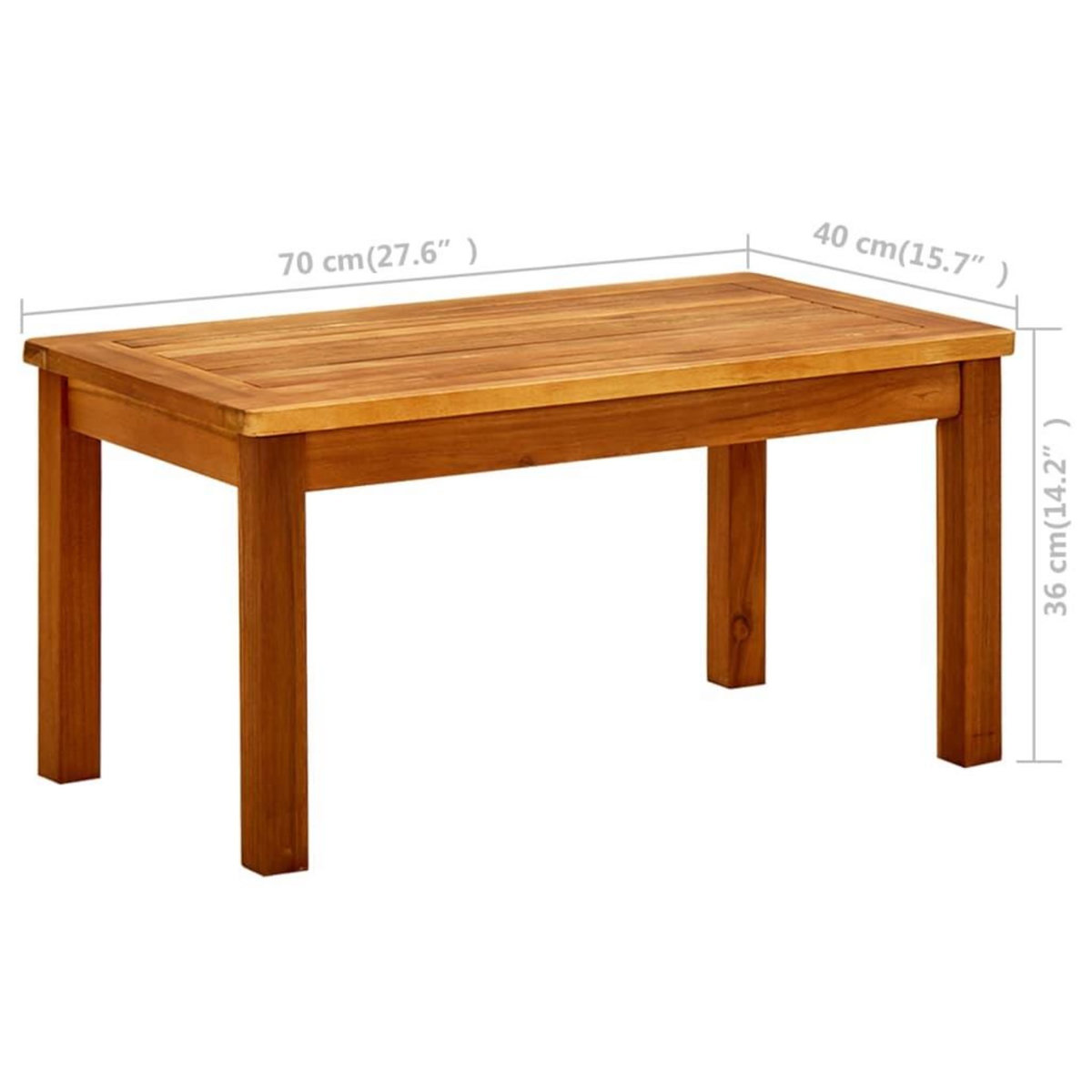 VIDAXL Table basse de jardin 70x40x36 cm Bois solide d'acacia