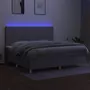 VIDAXL Sommier a lattes de lit et matelas et LED Gris clair 200x200 cm