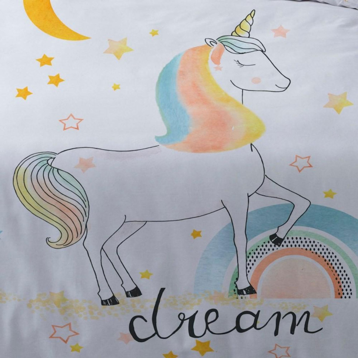 Dourev Housse de couette 140x200 Magic + 1 taie 100% coton