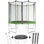 Voir la diapositive 1 : Habitat et Jardin Trampoline Yoopi 2 LUXE - Ø 3.65 m - Avec filet + échelle + couverture + kit d'ancrage