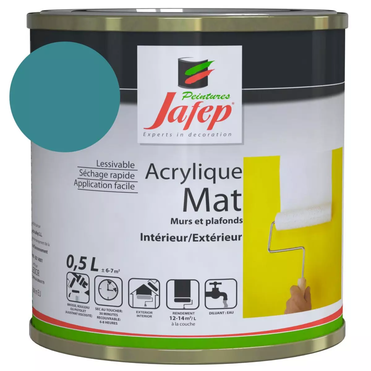  Peinture acrylique Turquoise mat Jafep  0,5l