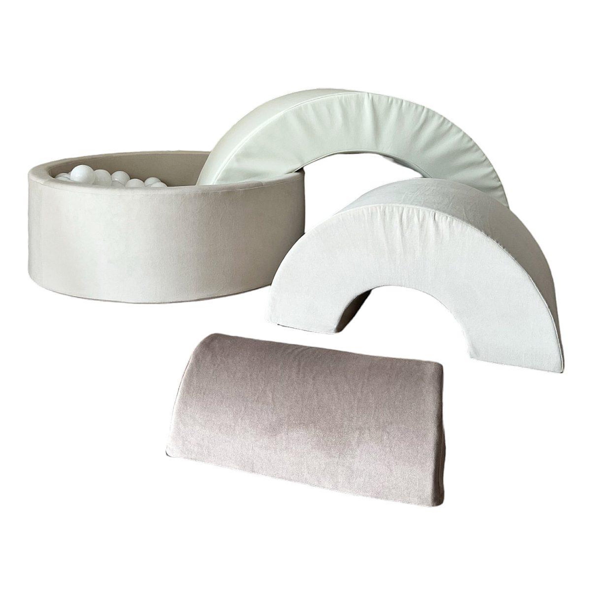 MONIO FOR KIDS Piscine à balles arc-en-ciel en mousse trinity crème + 150 balles