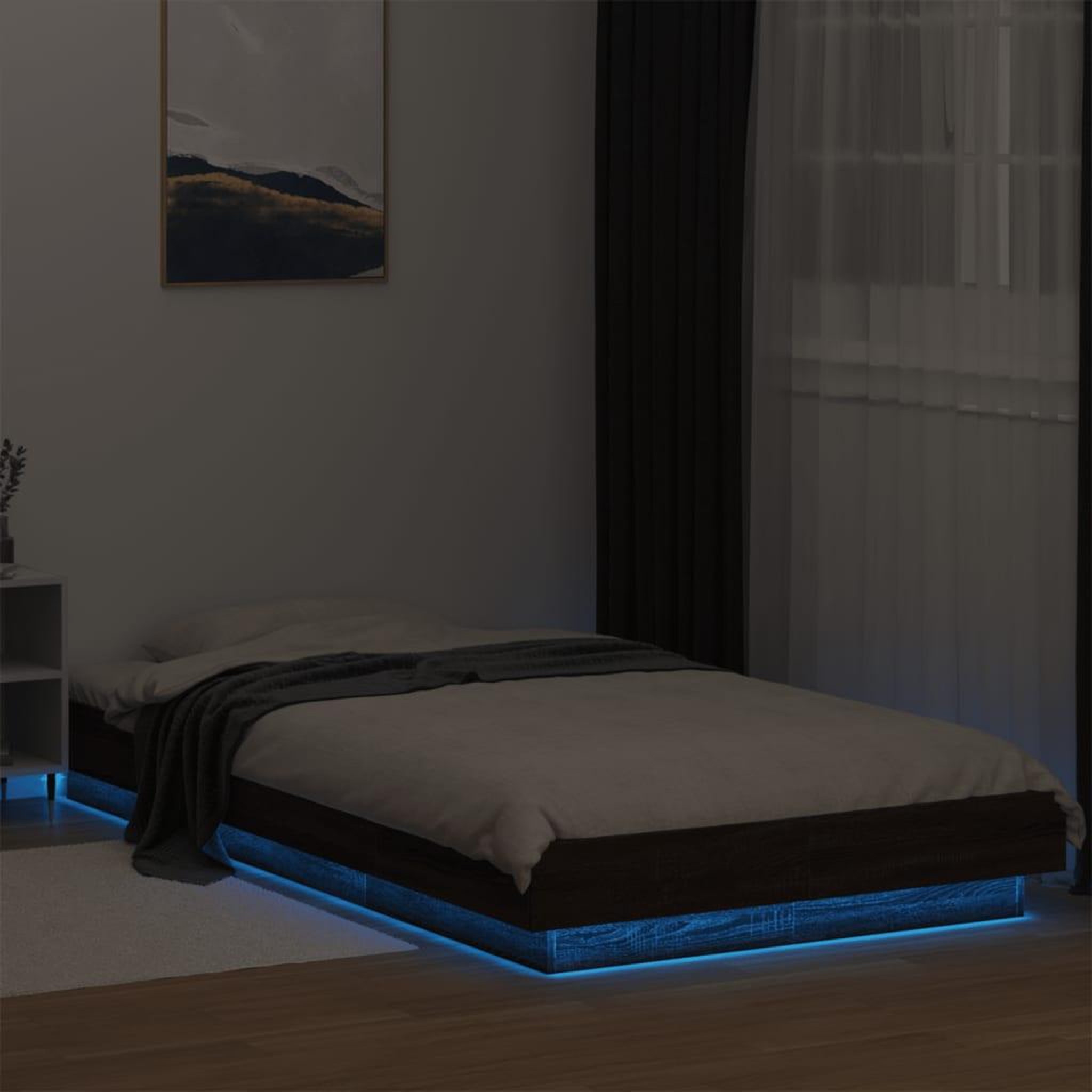 Voir la diapositive 4 : VIDAXL Cadre de lit avec lumieres LED sans matelas 90x190 cm