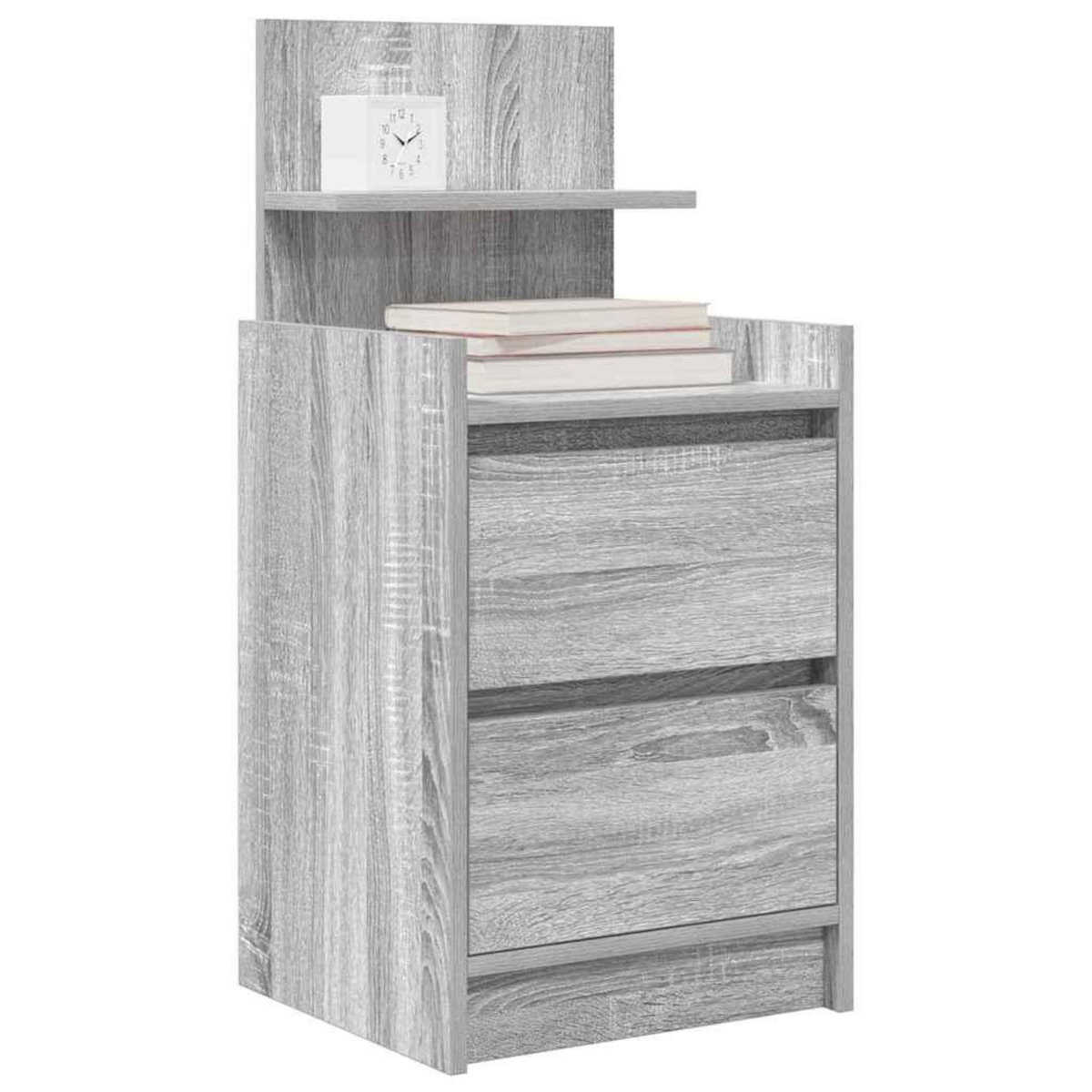 VIDAXL Table de chevet avec 2 tiroirs sonoma gris 38x34x80 cm